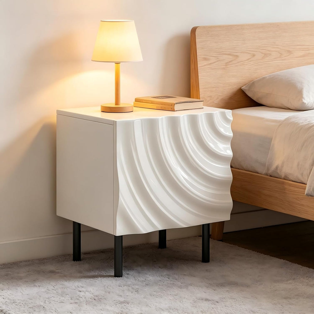 Nightstand Set of 2, Unique Design Side Table Set, Small Bedside Accent Table...