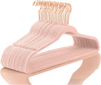 MIZGI Premium Velvet Hangers (30 Pack) Heavy Duty - Non Slip Felt Hanger - Blush Pink - Rose Gold 360 Degree Swivel Hooks,Space Saving Clothes Hanger,Durable Strong for Suits,Coats,Dress
