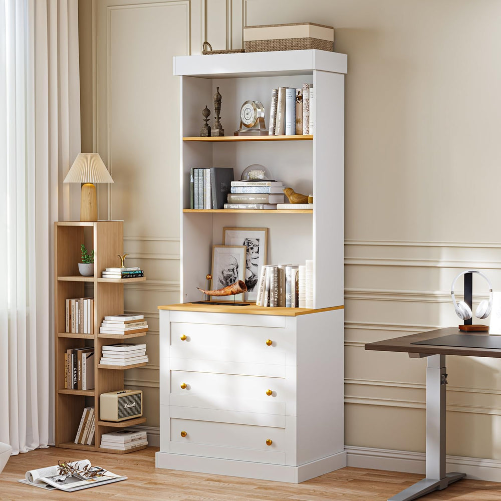 Vyre 71" Farmhouse Kitchen Pantry Cabinet, White Freestanding Coffee Bar...