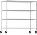 Himimi Storage Shelves 60"W Wire Shelving with Wheels 2600LBS Heavy Duty Metal Shelves for Storage, 4-Tier Adjustable Wire Rack Shelving Garage Shelving Kitchen Storage Shelves 24"Dx60"Wx72"H, Silver