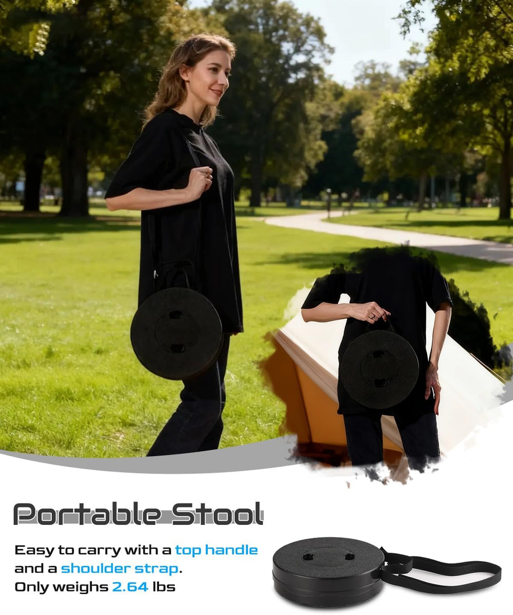 18-in Collapsible Stool,Portable Telescoping Seat for Adults,880lb Capacity