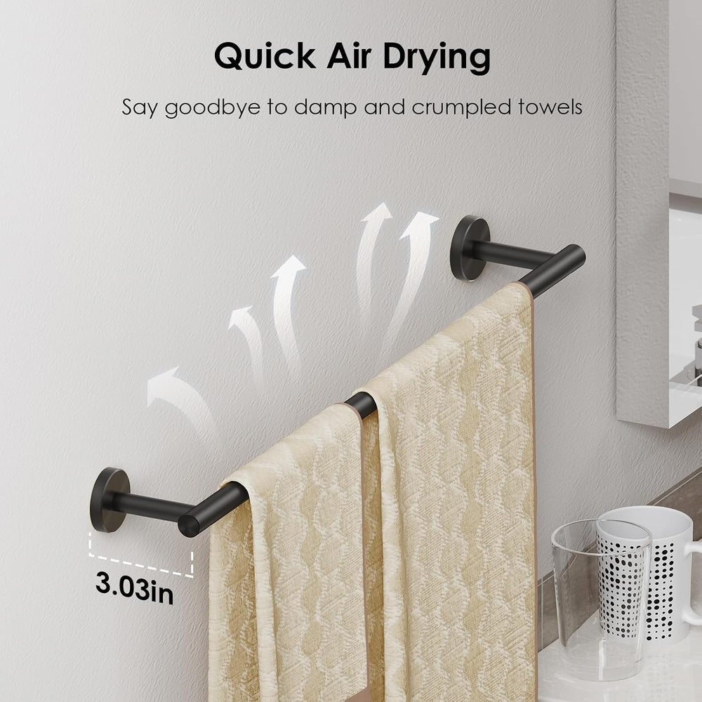 FORIOUS Bathroom Accessories, 4-Piece Bathroom Hardware Set - 24" Towel Bar