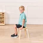 ECR4Kids Bentwood Stackable Stools, 12in Seat Height, Classroom Furniture, Natural, 6-Piece