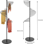 67" Black Retail Display Tie & Scarf Rack, Belt Hanger & Pants Rack Towel Organizer Hanging Bar, Floor Standing Tie Rack Scarves Rack Necktie Holder for Home Clothing Store Commercial