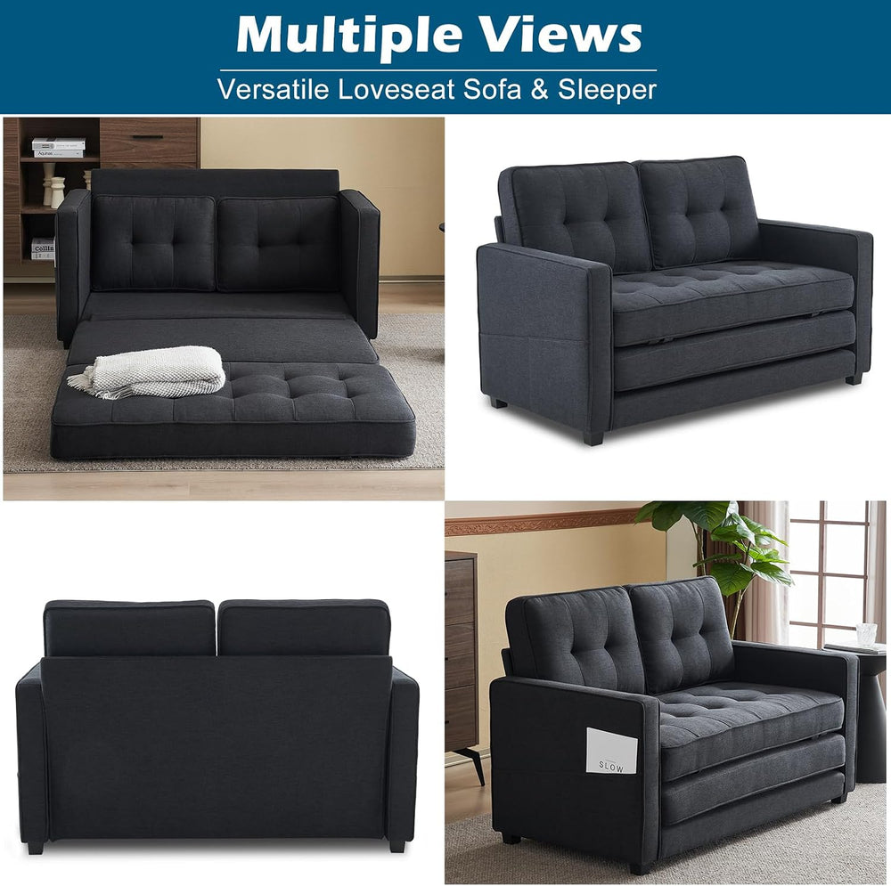 VINGLI Upgraded Loveseat Sleeper, 53.5" W 83" L Convertible Sofa Be...