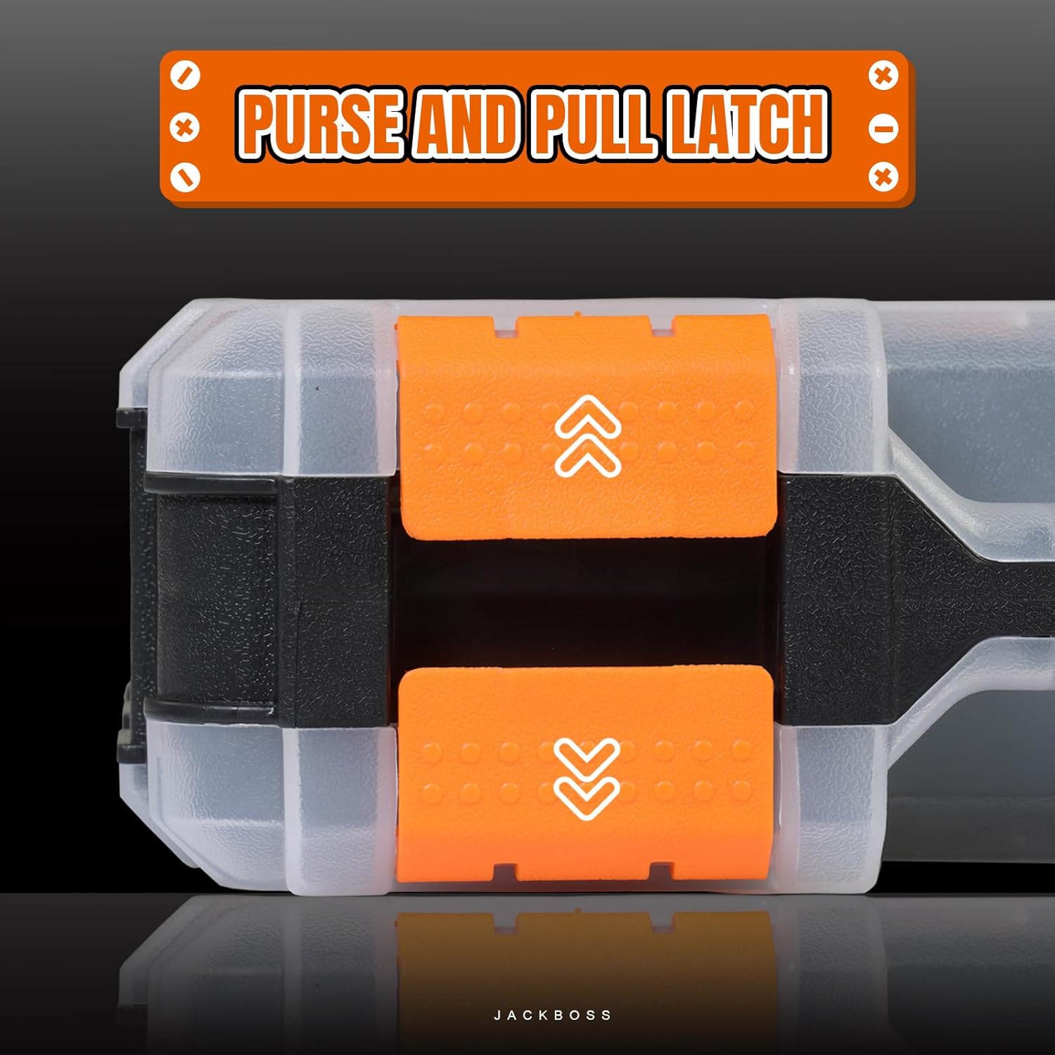 Generic Tool Box with Transparent Lid, Double Side 34-Compartments Organizer Box with Removable Dividers for Hardware, Screws, Bolts, Nails, Beads, Jewelry and Fishing Accessories, Orange, 4 Packs
