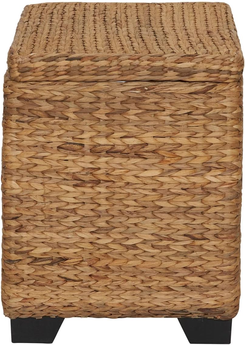 Household Essentials Large Curved Wicker Storage Chest with Liner | Water Hya...