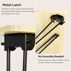 Mini Desk No Assembly Required, 31.5" Small Desk for Bedroom with Power Outlet & Hairpin Legs, 31.5" Foldable Desks for Small Spaces & Home Office, Beige Floor Patten