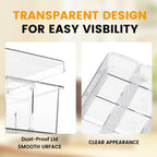 Socks Bra Underwear Drawer Organizer for Closet, 2 PCS Plastic Storage Box with 9 Removable Compartments and Lid, Clear Dresser Drawer Organizer Storage Container with Dividers for Sock Ties Belts