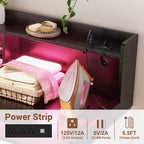 Aheaplus Washer and Dryer Countertop, 2-Tier Laundry Countertop Cover with LED Lights and Power Strip, Large Space Laundry Topper with Shelf for Laundry Room Organization, Black