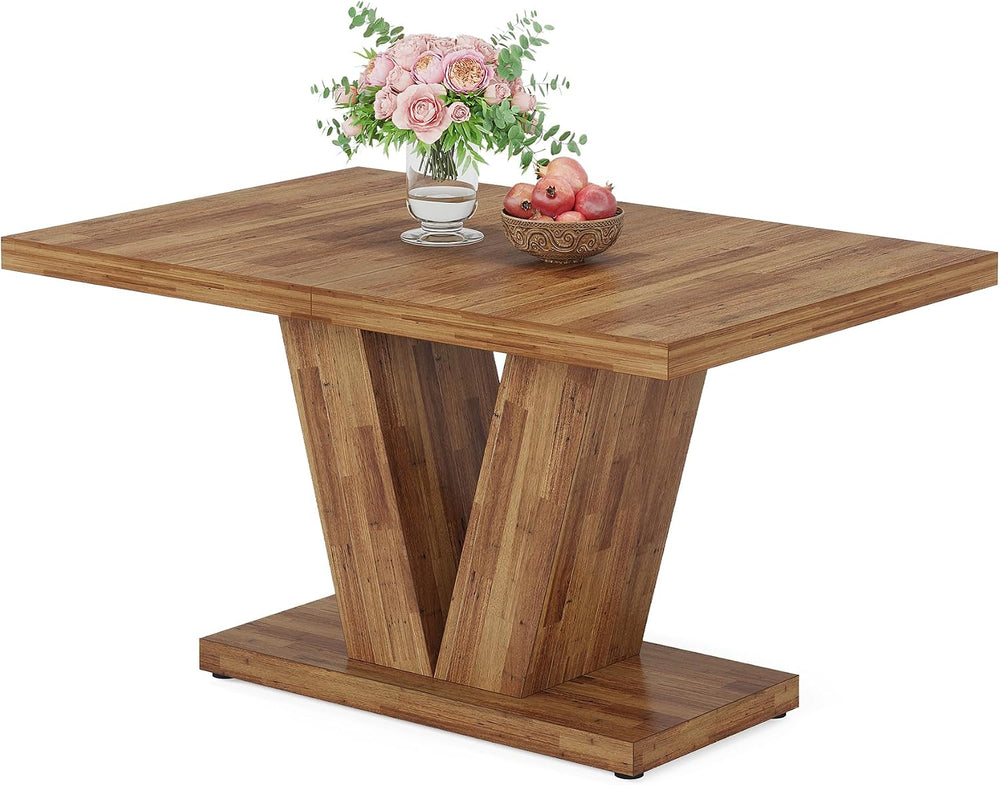 Tribesigns 47-Inch Dining Table for 4, Walnut Brown Kitchen Dinner Table with...