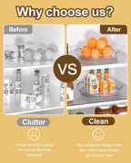 INCOSTAR 3 Pack Clear Lazy Susan Turntable 9'' & 11.8'' for Cabinet | Two-Tier Spinning Organizer, Space-Saving Pantry Storage Rack, Clear Durable Plastic, Makeup & Bathroom