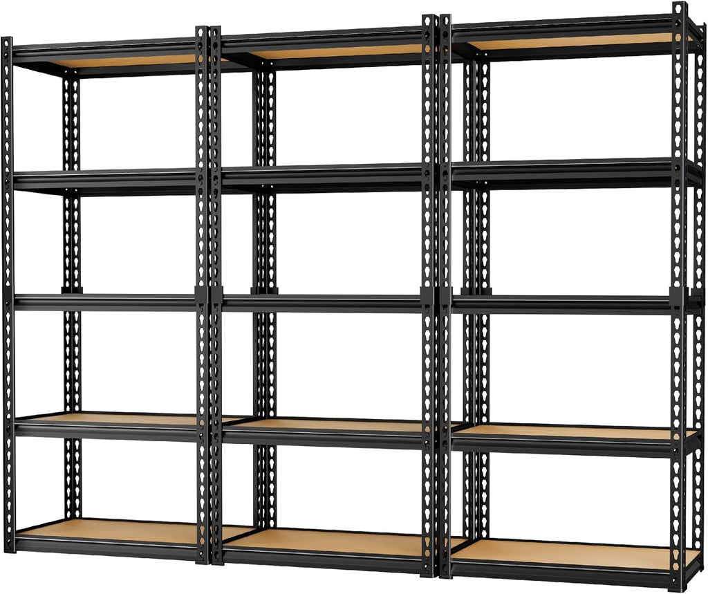 LEVELEVE 5-Tier Heavy Duty Storage Shelving Unit, 2020 lbs Capacity, Adjustable Metal Utility Shelf, 30" L x 12" W x 60" H for Garage, Kitchen, Pantry, Basement, Bathroom, Laundry,3 Pack