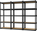 LEVELEVE 5-Tier Heavy Duty Storage Shelving Unit, 2020 lbs Capacity, Adjustable Metal Utility Shelf, 30" L x 12" W x 60" H for Garage, Kitchen, Pantry, Basement, Bathroom, Laundry,3 Pack