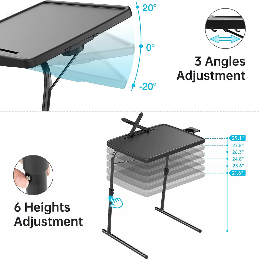 X TV Tray Table, Allpop Large TV Dinner Tray for Eating, Adjustable Folding L...