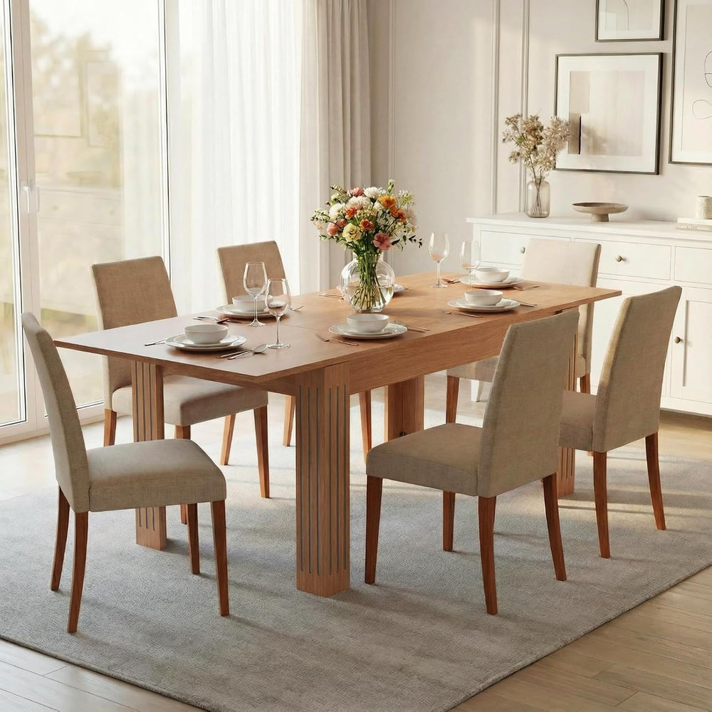 Sannwsg Extendable Table 54"-85", Extendable Dining Table for 4-8, ...