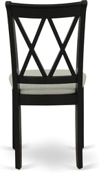 East West Furniture DUCL7-BLK-C 7 Piece Dining Room Furniture Set Consist of a Rectangle Dining Table and 6 Linen Fabric Upholstered Chairs, 36x60 Inch, Black