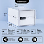 Lockabox One™ | Premium Lock Box | Medium Combination Lock Box For Food, Medicine & Home Safety | External Size 12 x 8 x 6.6 inches (Opal White)