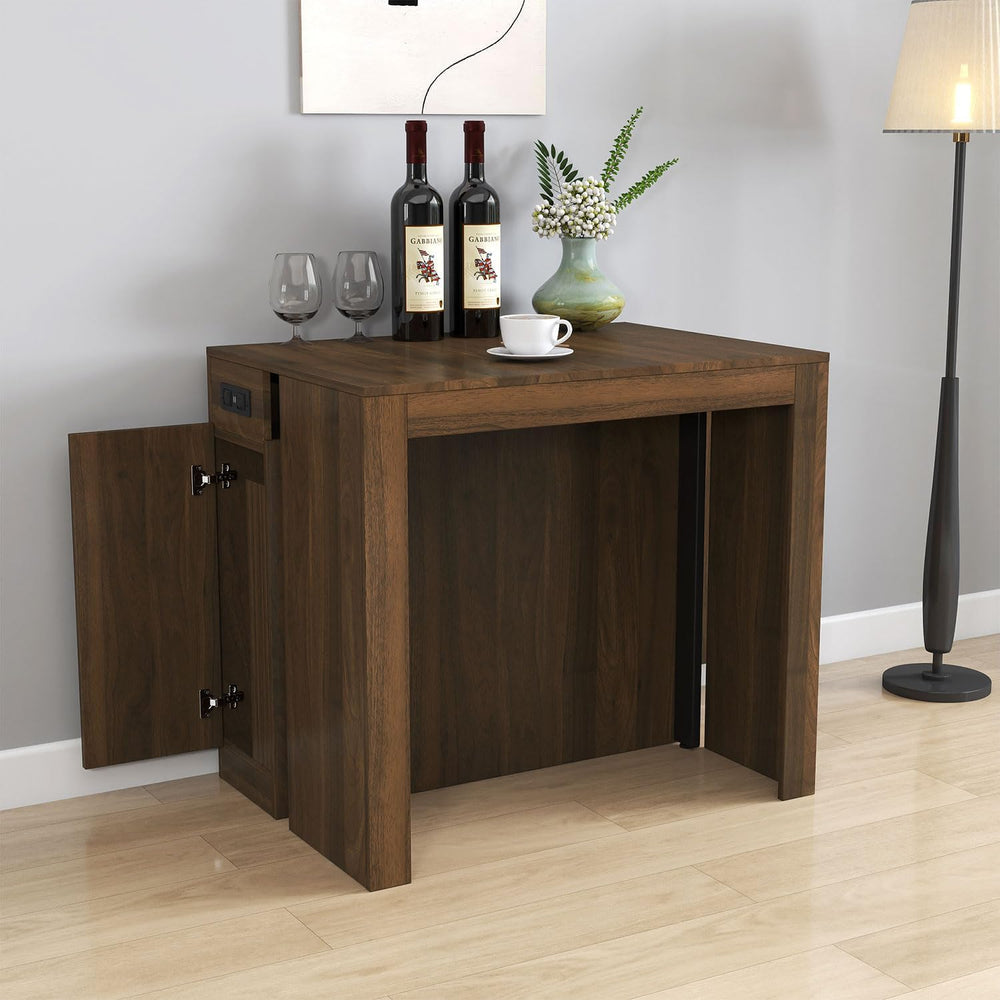Modern Extendable Dining Table with Built-in Outlet – Seats 2 to 12 People, S...