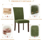 Parsons Dining Chairs Set of 4, Upholstered Nailhead Dining Room Kitchen Side Chair with Thick Cushions and Wood Legs, Green