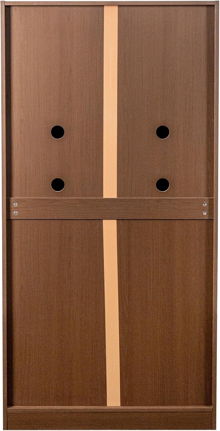 62.99''H Kitchen Pantry Cabinet, Walnut Freestanding Buffet Cupboards...