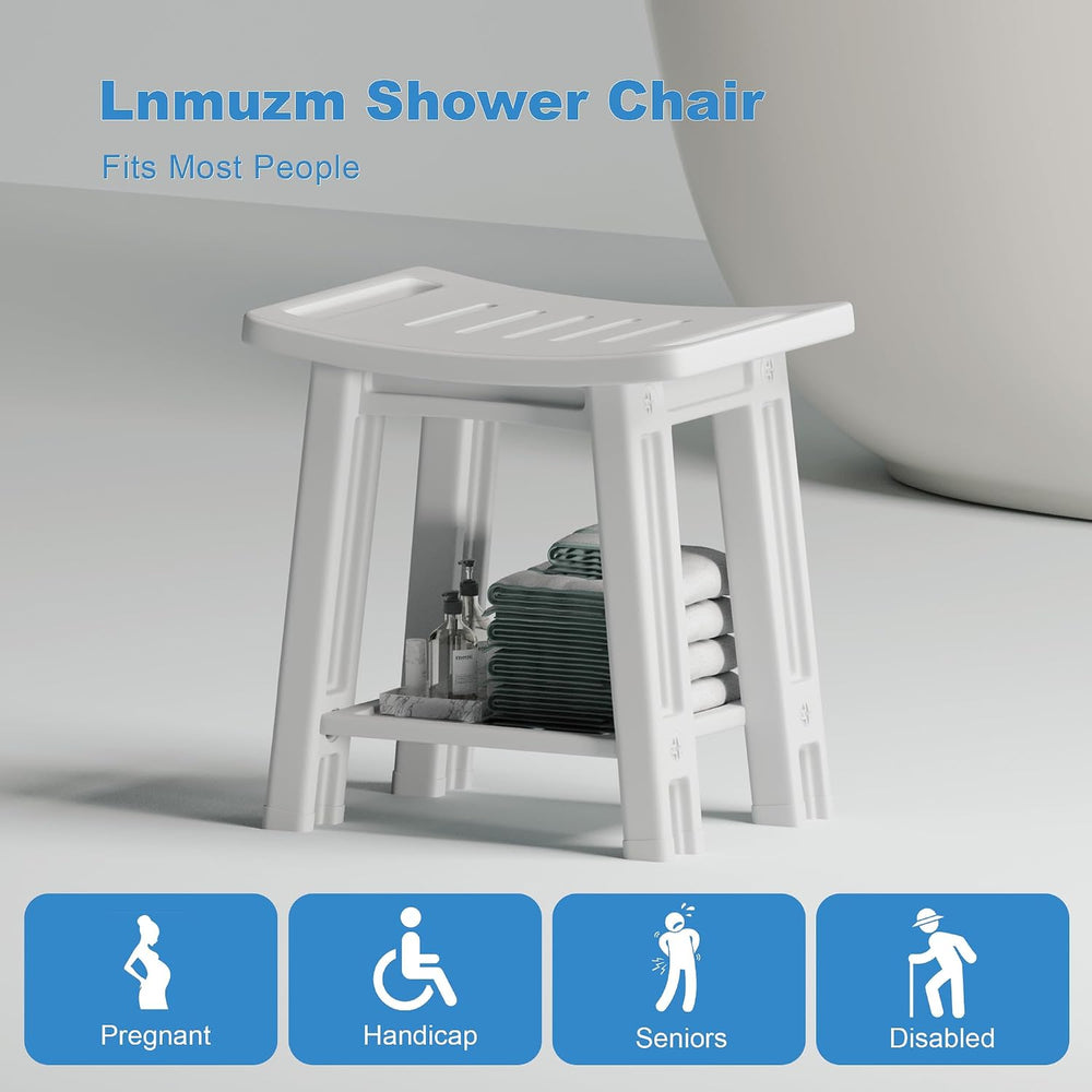 Shower Chair for Inside Shower, Shower Stool with Anti-Slip Foot Covers hold ...