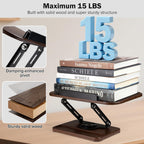 Book Stand with Light & Storage, Book Holders for Reading Hands Free, Wooden Cookbook Stand with Adjustable Height & 360 °Angle for Recipe,Magazine,Laptop,Tablet, Bible