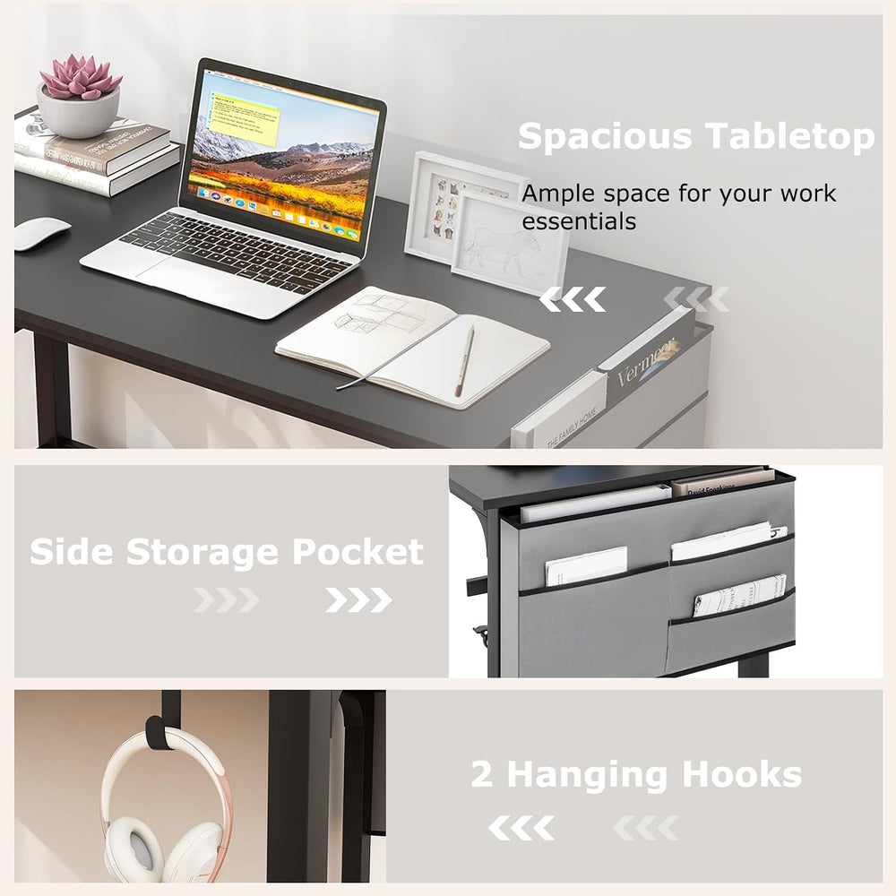 Tangkula Conference Room Table Set of 2, Mobile Computer Desk