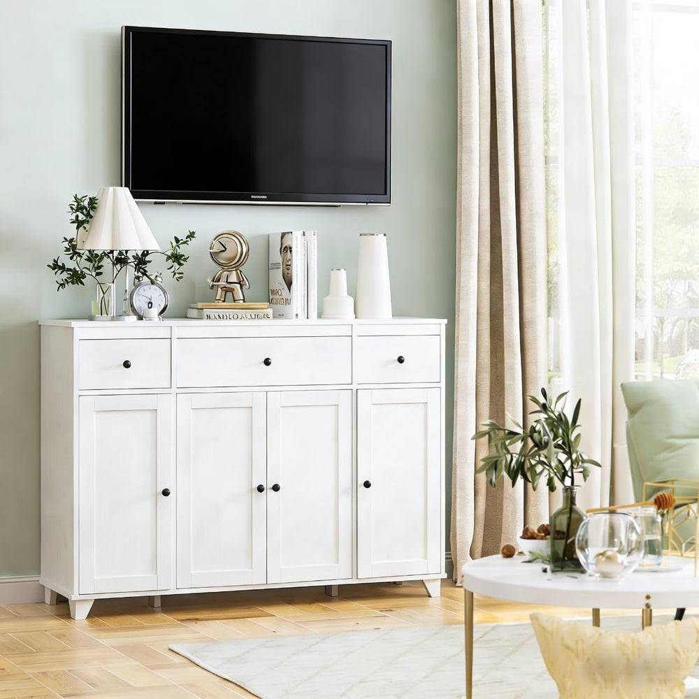 HIFIT White Buffet Cabinet with Storage, Sideboard for Kitchen, Dining Room