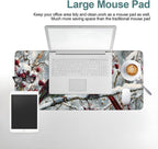Winter Cardinal Bird Gaming Mouse Pad 31.5"x11.8"Desk Mat Anti-Slip Rubber Base & Durable Stitched Edges for Gamers Smooth Mouse Writing Surface for Desk Office/Home