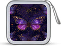 Butterfly Purple CD DVD Case Holder, 40 Disc Storage Wallet with Exclusive Printed Design, Zipper Closure And Handle for Music Movies Games Travel Car