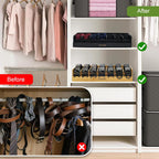 Belt Organizer, Black, 7 Compartments | Bamboo Storage Box, For Closet and Drawer, Belt Holder Case, For Tie and Belt, For Men and Women
