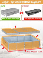 punemi Under Bed Storage With Lids, 2 Pack Large Underbed Storage Containers Clothes W/ 3 Handles, Foldable Low Profile Stackable Drawer Organizer Bins Box for Blanket Shoe Bedroom, 31.1*15.7*6inch