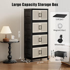 Stackable Storage Bins with Lids,Collapsible Plastic Storage Box Closet Organizers and Storage with Wheels and Magnetic Door for Home Office Dorm (4 Pack)