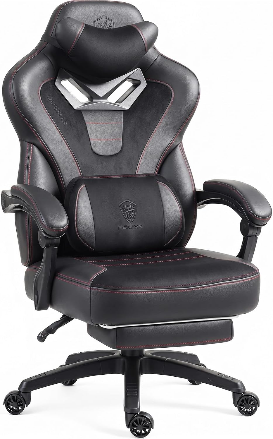 Dowinx Big and Tall Gaming Chair for Adults with Footrest, Massage Lumbar | E...