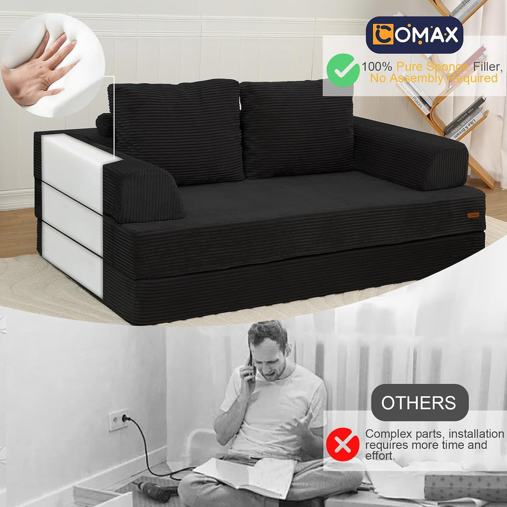 COMAX Futon Sofa Bed, Convertible Sofa Bed, Folding Couches | Low-Profile Cou...