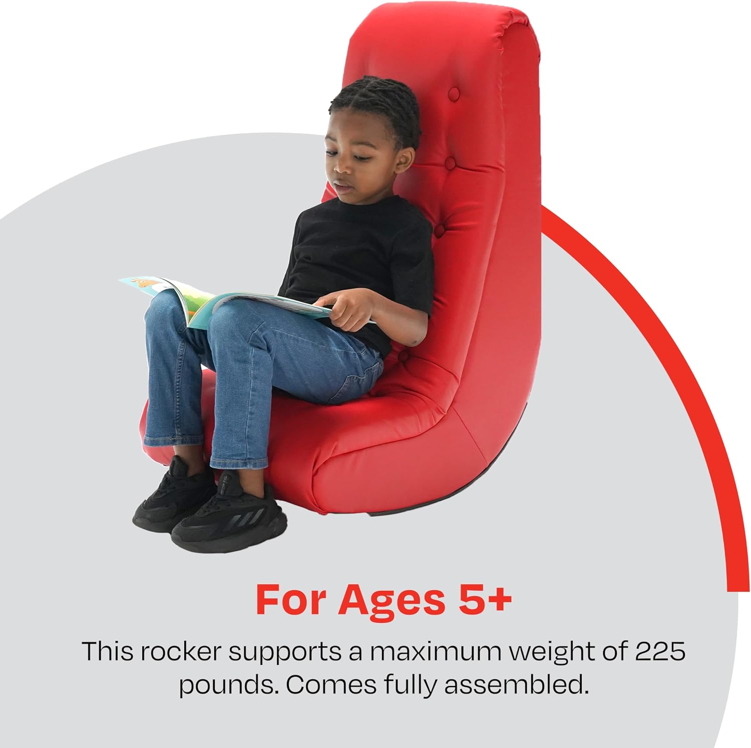 Califone Deluxe Soft Rocker - 28 X 17-1/2 X 33-7/8 INCHES - RED