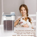 TBMax Dog Food Storage Containers 2 Pack 8 to 10 Lbs, Airtight Pet Food Container Dispenser with Large Spout & Portable Handle, Travel Dog Treat Cat Food Storage Bin Bird Seed Container -Dark Grey