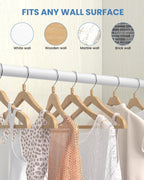 2 PACK Closet Rods for Hanging Clothes, 17 to 28 Inches Stepless Adjustable Metal Closet Rod, 1.3 Inches Heavy Duty Clothes Hanging Rod for Closet Wardrobes Laundry RV, White