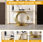 Modern Entryway Table - Half-Moon Console & Sofa Table for Hallway, Foyer, Entrance - Stylish Accent Display Furniture for Home Decor & Organization