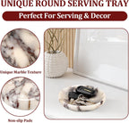 Hipiwe Decorative Key Holder for Entryway Table Round Key Bowl Marble Nightstand Organizer for Candle Jewelry Tray for Earrings Necklaces