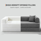 IDEALHOUSE 79" Convertible Futon Sofa Bed, Boneless Couch for Living Room | Folding Corduroy Sleeper Sofa, Modular Pull Out Couch with Pillows, Loveseat,No Assembly | Gray