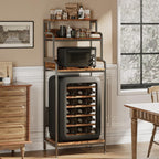 COCOLUCKY 4-Tier Mini Fridge Stand with Storage, Microwave Stand,Multi-Functional Mini Fridge Shelf Cabinet,Baker Rack Organizer for Dorm, Apartment, Small Kitchen, Office, Living Room (Vintage Brown)