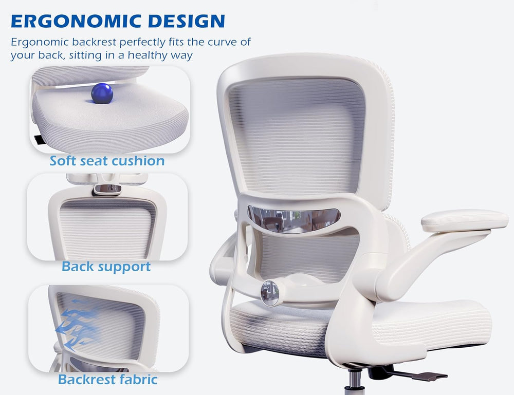 TRALT Ergonomic Office Chair - Desk Chair with Adjustable Lumbar Support Comp...