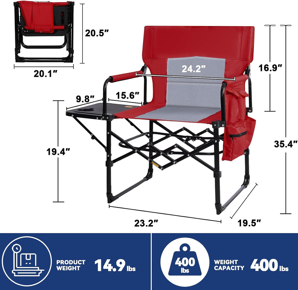 Romswi 2Pack Director Chairs for Outdoor, Folding Camping Chair, Compact Dire...