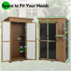Large Storage Shed, Wood & Metal Outdoor Storage Cabinet with External Foldable Table,Waterproof Roof,Three Shelves, Outdoor Cabinets for Patio Backyard, Garden Garage Tool Shed, Brown