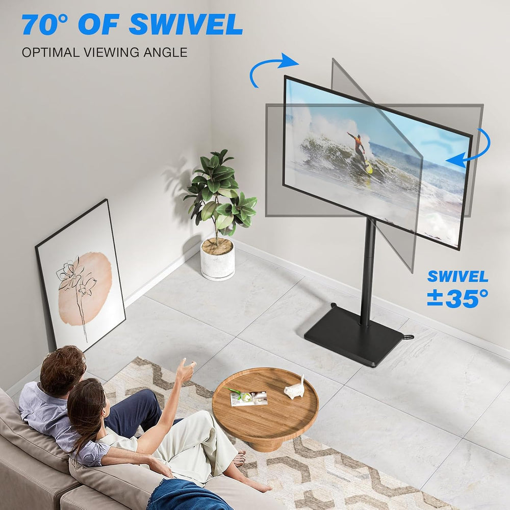 Rfiver Swivel Floor TV Stand for 32-65 Inch Flat Screen TVs | Height Adjustab...
