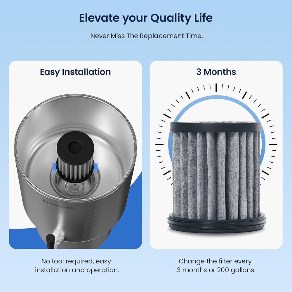 GLACIER FRESH PC04 Gravity-Fed Countertop Water Filtration System