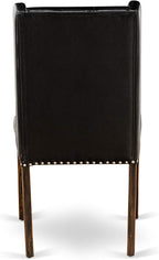 East West Furniture X777FO749-9 9 Piece Dining Table Set Includes a Rectangle Dining Room Table with X-Legs and 8 Black Faux Leather Parsons Chairs, 40x72 Inch, Multi-Color
