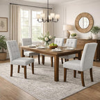 HomePop Button Tufted Fabric Dining Chairs - Slate Gray Woven (Set of 2)